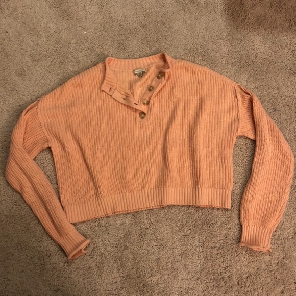 Pink waffle sweater American eagle - Picture 2 of 4